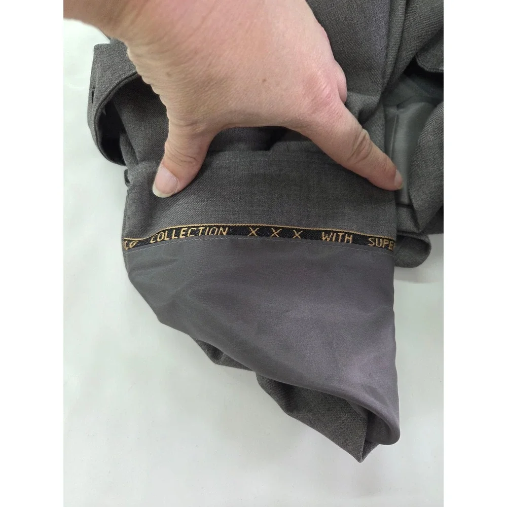 Francesco Men Gray Wool Cashmere Two Button Blazer Sport Coat Jacket Bespoke 52R